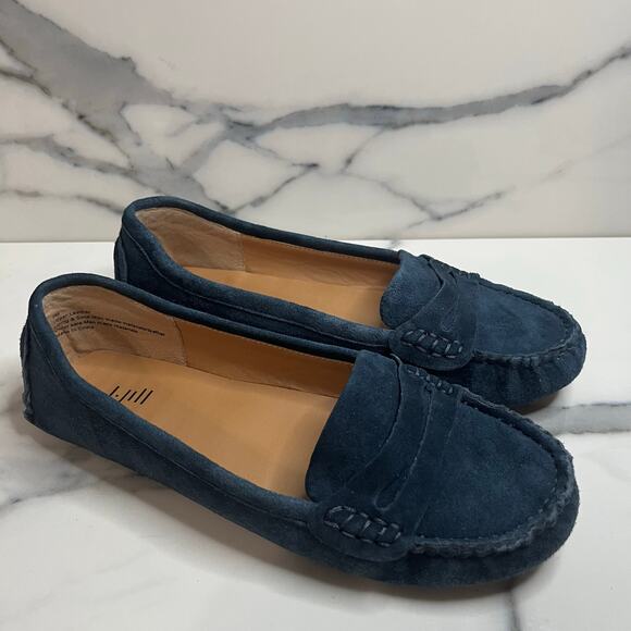 J. Jill Women's Blue Suede Driving Moccasin Driving Loafers Sz 9 Classic Fall - Picture 1 of 8